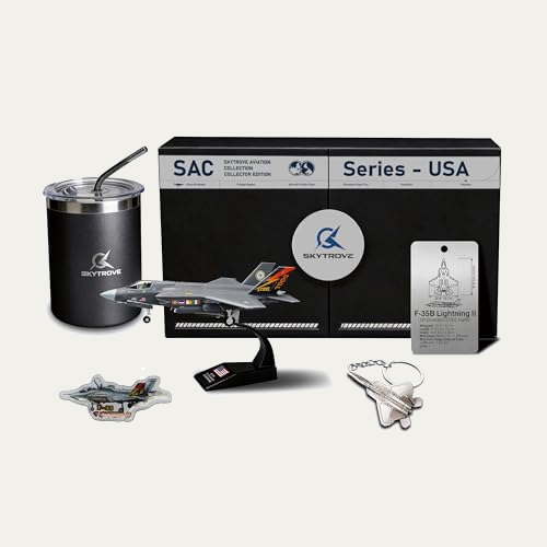 SkyTrove Die-Cast Fighter Jet Collectible Gift Box Set - F-35 Lightning II
