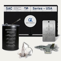 SkyTrove F/A-18 aviation mug and accessory gift set on a warm neutral background